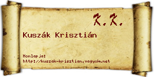 Kuszák Krisztián névjegykártya